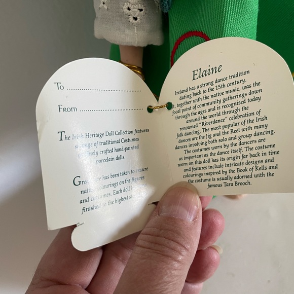 Porcelain Irish Doll “Elaine” Curly Red Ponytails NWT by Allcraft - Picture 3 of 8